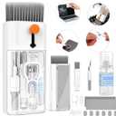 Keyboard Cleaner Laptop Cleaning Kit - All in One Computer Tech Cleaning Brush, Multi-Function Pc Accessories with Airpod Cleaning Kit, Electronic Laptop Screen Cleaner for MacBook, iPhone, Gaming (Bright White)