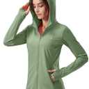 Soothfeel Women's UPF 50+ Sun Protection Hoodie Jacket Lightweight Long Sleeve Sun Shirt for Women with Pocket Hiking Outdoor (Medium)