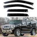 KPY Window Visors Compatible with Hummer H2 2003-2009, 4PC Rain Guard Side Vent Deflectors Tape-On Style, 2003 2004 2005 2006 2007 2008 2009