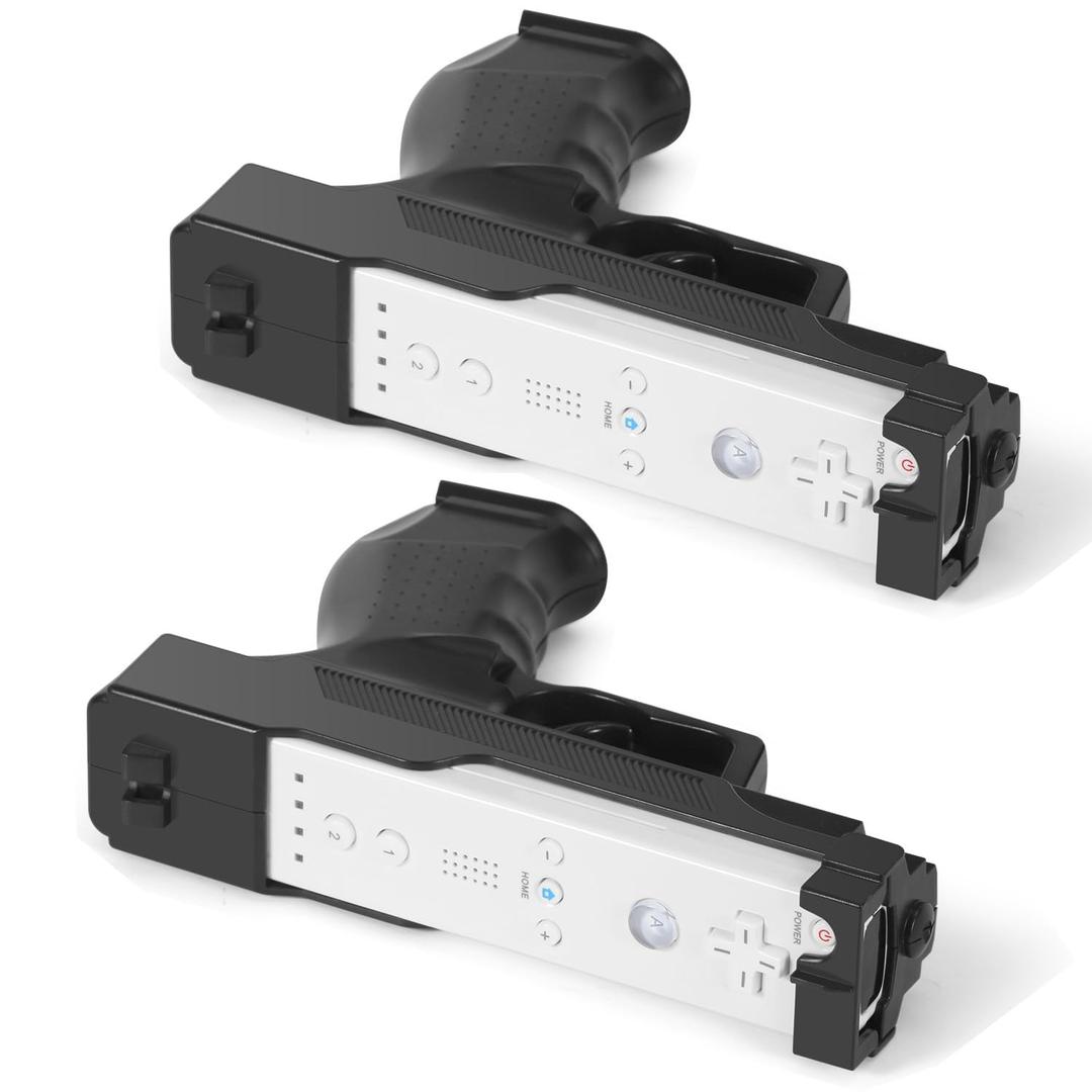 GLCONN Motion Plus Compatible with Wii and Wii U Controller, Gaming Accessories for Wii and Wii U Games - Set of 2 (Black)
