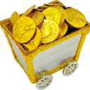Toy Mine Car Treasure Chest - Shiny Gold & Silver Pirate Storage Box for Kids, Durable Non-Toxic Role-Play Accessory for Parties, Room Decor, Treasure Organizer (3.3"x4"x4")