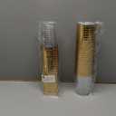 DaYammi 100 Pack Gold Plastic Cups 16 Oz Elegant Clear Plastic Cups Gold Rimmed Disposable Wine Glasses Fancy Disposable Party Cup Wedding Cup Drinking Tumblers Cocktail Glasses with Gold Rim