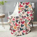 Funny Heart Theme Throw Blanket - Plush, Soft, Comfy, Lightweight, Warm, Fuzzy, for Animal Lovers, Flannel Blanket for Couch, Sofa, Travel, Bed, Office 50in60in