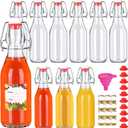 SZUAH 8 oz Swing Top Glass Bottles 10Pack, Reusable Flip Top Glass Bottle for Kombucha, Home Brewing, Beer, Beverage Storage(240ml, Set of 10)