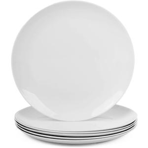LaGlint 7.5 inch Appetizer Plate Set of 6, Lightweight Opal Glass Round White Salad Plates for Dessert Kitchen, Dishwasher and Microwave Safe