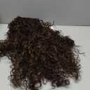 GORGIUS Veralux Blend Human Hair Highlight Brown Curly Wig with Bangs Glueless Synthetic Bang Wigs with Realistic Scalp Put On ang Go Beginner Friendly 20 Inch (#M427 Brown Highlights | Shaggy Curls)
