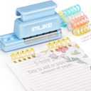 Mini 5-Hole Binding Machine - IMLIKE 5 Holes Binding Machine with 16 Loose-Leaf Binding Strips - Easy to Add or Remove Papers, 4 Sheets Capacity (A4/30 Holes, B5/26 Holes, A5/20 Holes) - Blue