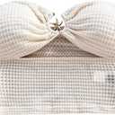 SweatyRocks Women's Cut Out Sexy Crop Tube Top Textured Bandeau Sleeveless Strapless Top (White, L)