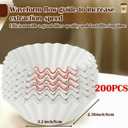 200 Count Coffee Filters 8-12 Cup, 7.92 Inch x 3.2 Inch, Percolator Basket Coffee Filters, White Disposable 8 to 12 Cup Commercial Basket Filter Paper