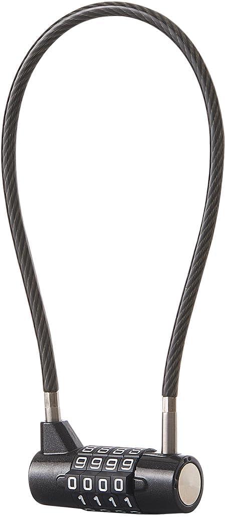 Combination Lock Cable Lock with 4 Digits Cabinet Lock 5.5" Twist Length 5.5" Durable Cable Ideal for lockers, Gym, Fence, Toolbox, case, hasp Storage and Outdoor (11" Cable Length)
