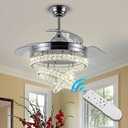 diisunbihuo 42" Dimmable Fandeliers Modern Crystal Ceiling Fan with Lights LED Invisible Fandelier Crystal Chandelier Fan 3 LED Color Change with Memory Function - Amazon.com