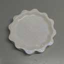 Havawish 50 Pcs White Shimmer Wavy Foil Paper Plates 9 Inch Shell Edge Disposable Dinner Plates for Bachelorette Decorations, Happy Birthday Party, Baby Shower, Disposable Tableware, Bridal Shower