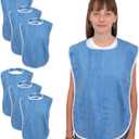 Elaine Karen Adult Bibs for Eating - Adult Bibs for Women - Bib for Men & Seniors - Bib for Adults, Clothing Protector, 100% Cotton Terry Cloth, Large 18x30, Absorbent, Machine Washable, Blue, 6 Pack