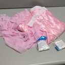 Wish Care 6ft Pink Satin Table Skirt for Rectangle Tables Wrinkle Free Glitter Desk Skirts Pleated Ruffle Table Cloth for Girls Birthday Baby Shower Theme Party Dessert Cake Table Skirting Decorations (72" x 30" (Rectangular))