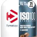 Dymatize ISO100 Whey Protein Powder Isolate, Gourmet Chocolate, 25g of Protein, 5 Pound, 5.5g BCAAs, Less Than 120 Cal., Gluten Free, 1g Fat, 1g Sugar, 2g Carb (71 Servings) (EXP 04/01/27)