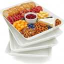 Serving Tray Platter, 17.5'' x 11.5'' x 1.6'', 4 Pcs Food Tray for Veggie Fruit Snack Dessert Cookie Cheese, Food Trays for Party Supplies Display, Large Platters for Serving Food, BPA Free