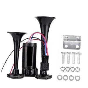 12V 600DB Car Air Horn, Super Loud Air Horn for Truck, Dual Electric Air Horns Kit for Vehicles- With Compressor, Applicable for Cars, SUVs, Motorcycles, Tractors (Black)