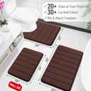 OLANLY Memory Foam Bath Mat 40x32, Super Soft Absorbent Bathroom Rugs, Quick Dry, Machine Washable Shower Floor Rugs, Bathmat Carpet, Bathroom Home Decor Accessories, Brown