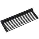 Roll Up Dish Drying Rack, Over The Sink Dish Rack, Heat-Resistant Anti-Slip Stainless Steel Dish Drainer with Silicone-Coated for Cups Fruits Vegetables - 17" x 13", Black