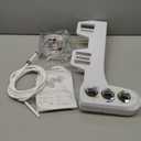 Hibbent Bidet Attachment for Toilet, Self Cleaning Dual Nozzle, Hot & Cold Water Spray Non-Electric Mechanical Bidet Toilet Seat for Rear or Female Washing Sanitizing, Adjustable Water Pressure, White