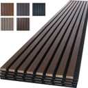 NeatiEase Wood Panels for Wall, 4-Piece 96" x 12.6" Soundproof Wood Slat Wall Panel for Interior Wall Decor Noise Cancelling, Wood Acoustic Wall Panels, Sound Absorbing Panel (Rustic Walnut)