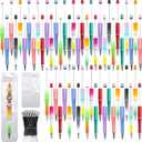 150 Pieces DIY Beadable Pen Kit  50 Plastic Ballpoint Pens with Refills & Bags  School Supplies, Office Accessories & Decorative Items for Students & Teachers (Gradient Colors) (B-Multicolor 02)