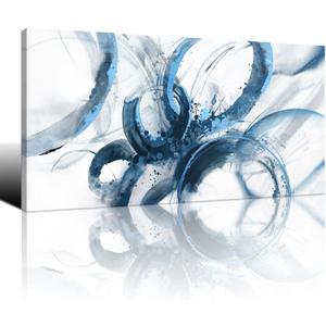 AJAZIKO Blue Wall Art Abstract Wall Decor Pictures for Living Room Wall Decoration Print Pictures Canvas Framed Artwork Minimalist Paintings for Office Above Bed Wall Decor 2040in (40L" x 20W")