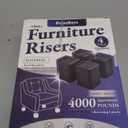 EclatBain Bed Risers Furniture Risers Heavy-Duty Rectangular Adjustable Block Lift to 3 inches and 4.3 inches Desk, Sofa, Chair Legs, Refrigerator, Washing Machine Support up to 4000 pounds (Black-square-4 Pack)