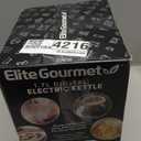 Elite Gourmet 1.7L Dual Wall Cool Touch Electric Tea Kettle, Borosilicate Glass, 304 Stainless Steel Interior, Programmed Digital Touchscreen, Keep Warm, Auto Off & Audible Indicator, Black (1.9 Quarts)