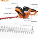 GARCARE 24-Inch Electric Hedge Trimmer - Corded with 4.8A Motor, 180 Rotating Handle for Extended Landscaping & Yard Work