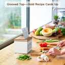 Recipe Box, Wood Recipe Card Box Set, Recipe Box with 100 Cards and 6 Dividers,4x6 Recipe Organizer, Recipe Card Holder, White