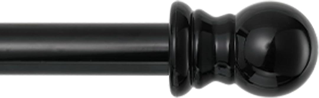 1 Inch Black Curtain Rods for windows, Heavy Duty Adjustable Splicing Single Curtain Rod with Brackets (30-90")