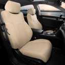 FREESOO Custom Fit Accord Seat Covers LX 2018 2019 2020 2021 2022, Luxury Leather Car Seat Covers, Waterproof Seat Covers for Cars Full Set, Black (2018-2022 LX (Rear Row Solid Backrest), Beige)