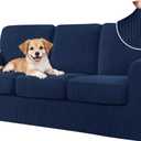 CHUN YI 7 Piece Couch Covers Sofa Covers Washable, Stretch Sofa Slipcovers for 3 Cushion Couch with Seperate Backrest and Cushion Covers, Anti Slip Furniture Protector for Dogs Pets (Large, Dark Blue)