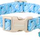 DOGWONG Summer Dog Collar, Cute Blue Whale Dog Collars, Adjustable Summer Shark Pet Collars Boy Male Coastal Beach Necklace for Small Medium Large Dogs