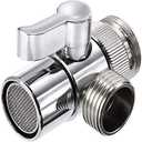 Polished Chrome Brass Sink Valve Diverter Faucet Splitter for Kitchen,Handheld Showerhead or Bathroom Sink Faucet Replacement Part Faucet to Hose Adapter Splitter Part M22 X M24