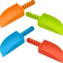 4E's Novelty 4 Pack Beach Shovels 8 Inch, Heavy Duty Plastic Sand Shovel for Kids, - Great for Planting Gardening Shovels for Toddlers, Outdoor Digging Sandbox Toys, Easter Basket Stuffers