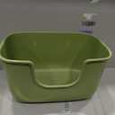 SpaceTime Extra Large Litter Box with High Sides,XL Low Entry Multi Cat Litter Pan for Kittens,Jumbo Litter Boxes for Big Cats,Anti-Splashing Cat Boxes for Indoor Cats,Easy to Clean (AvocadoGreen)