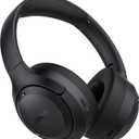 LORELEI QC60 Hybrid Active Noise Cancenlling Headphones,Wireless Over Ear Bluetooth Headsets with Microphone, 60H Playtime Foldable Lightweight, Deep Bass, Memory Earmuffs, for Travel Home Office (Space Black)