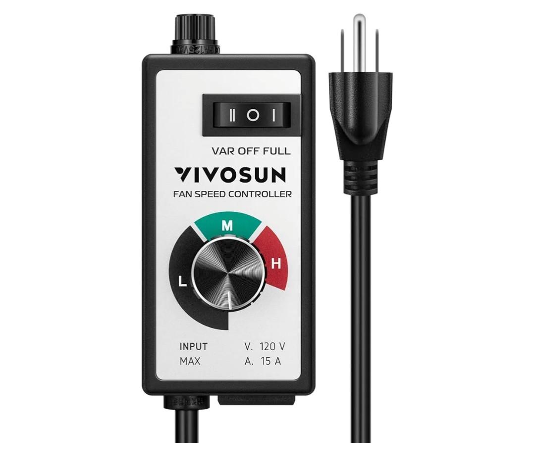 VIVOSUN Variable Fan Speed Controller, Speed Adjuster for Inline Duct Fan in Ventilation System