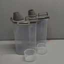 3-5Lbs Airtight Small Cat Dog Pet Food Storage Containers BPA Free, with Large Pour Spout/1 Measuring Cup/4 Safety Locks and Double-layer Silicone Strip (Olive Gray 2Pack)