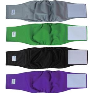 Teamoy Male Dog Belly Bands Washable 4-Pack, Reusable Dog Diapers Wraps for Incontinence & Marking (S,10"-13" Waist)
