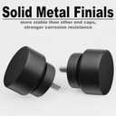 Lootkell Modern Matte Black Curtain Rods for Windows 72 to 144 Adjustable Length Heavy Duty 1" Diameter Window Curtain Rod with Solid Metal Finials for Outdoor Farmhouse Bedroom Kitchen Living Room