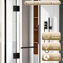 Alise Glass Shower Door Hinges, 180 Degree Shower Door Hinges for Glass Doors,Heavy Duty Stainless Steel Cabinet Hinges,Frameless Shower Doors Hardware Replacement Part,Black