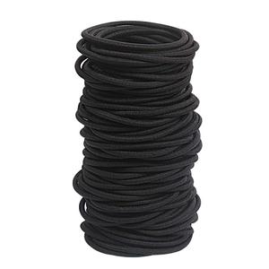 120 pcs Black Hair Elastic for Thick and Curly No Metal Hair Ties Value Pack (3mm)