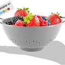Meadow Lane 6-inch Small Colander, BPA-Free, Dishwasher Safe, Double Handles, Compact Food Strainer for Berries, Veggies and Pasta, 3-Cup Capacity, Silver Gray