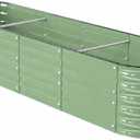 8x2 ft Galvanized Metal Raised Garden Bed 17-Inch Tall, Light Green, 8 × 2 × 1.4 FT
