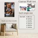 Bathroom Wall Decor Art Funny Silky Terrier Dog in Toilet Reading Newspaper Canvas Print Poster Pet Lover Gift Home Dog Theme Room Aesthetics Humorous Animal pictures 24x36inch Unframed (style-1-Unframed)