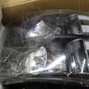 Headlights Assembly w/Bulb & Wiring Harness for 2007-2013 Chevy Silverado 1500, 07-14 Silverado 2500HD 3500HD Replacement Headlamp Assembly, Black Housing Clear Side
