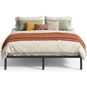 VASAGLE King Metal Bed Frame 14 Inches Tall, 1100 lb Weight Capacity, No Box Spring Needed, with Under-Bed Storage, Easy Setup, Heavy-Duty Platform Bed, Mattress Retainers, Matte Black URMB654BD02S